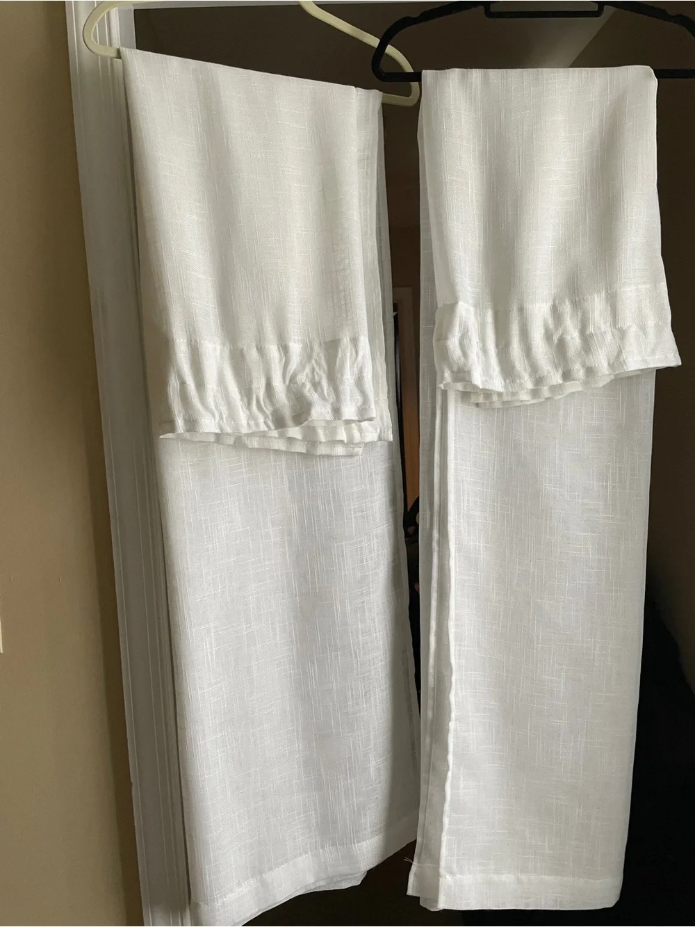 RYB HOME White Sheer Window Curtain Panel - Elegant Light-Filtering Drapery